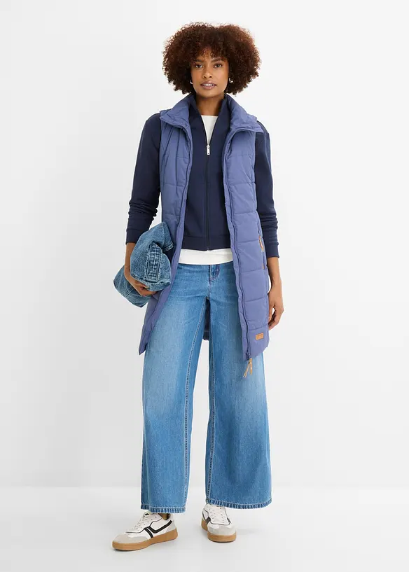 Gilet lungo a collo alto, bonprix