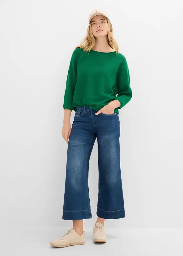 Maglione oversize a costine in misto viscosa, bonprix