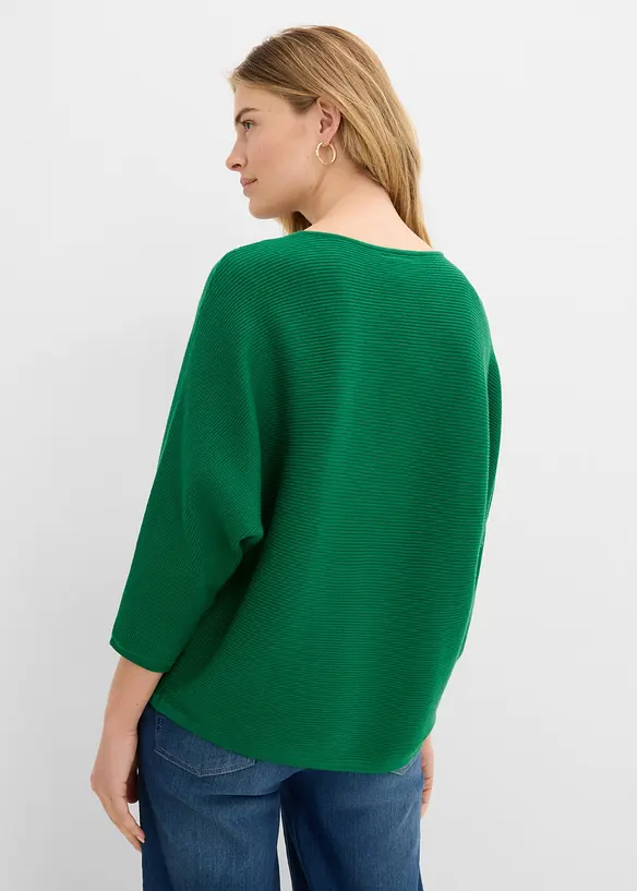 Maglione oversize a costine in misto viscosa, bonprix