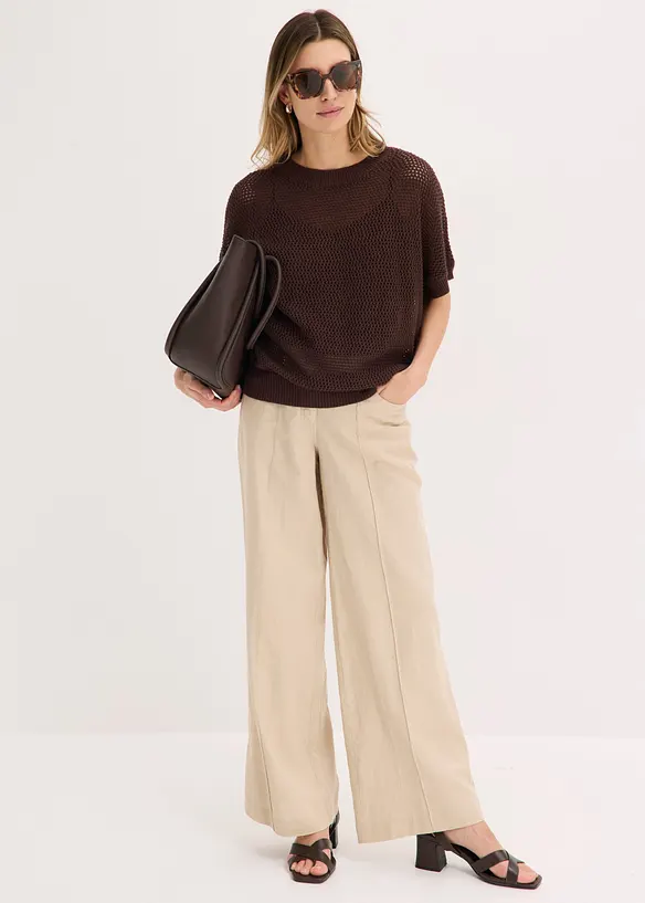 Maglione oversize in misto cotone, bonprix