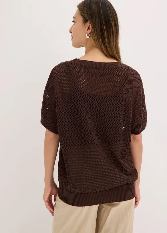 Maglione oversize in misto cotone, bonprix