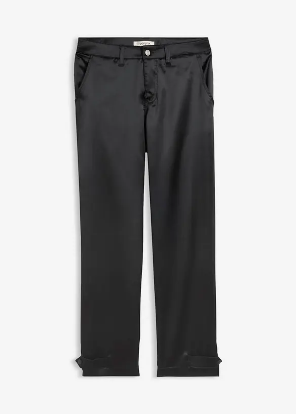 Pantaloni barrel in satin fluente, bonprix