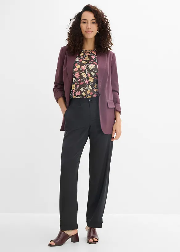Pantaloni barrel in satin fluente, bonprix