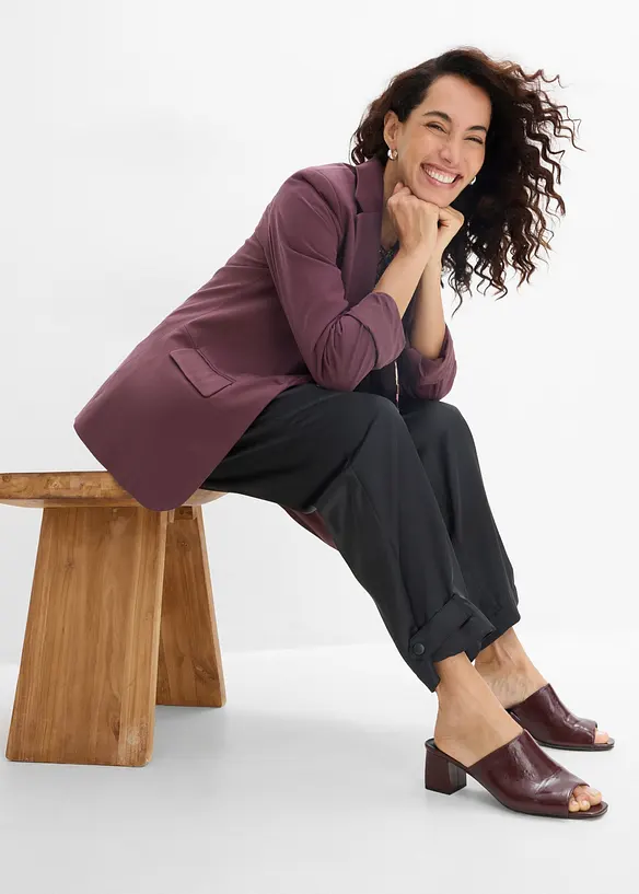 Pantaloni barrel in satin fluente, bonprix