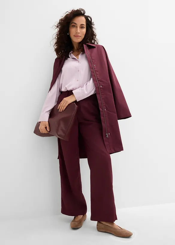 Pantaloni con elastico in vita e trama twill, bonprix