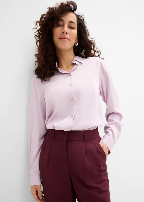 Pantaloni con elastico in vita e trama twill, bonprix