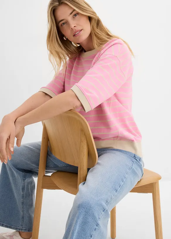 Felpa ampia in misto cotone, bonprix