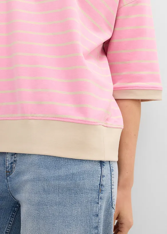 Felpa ampia in misto cotone, bonprix