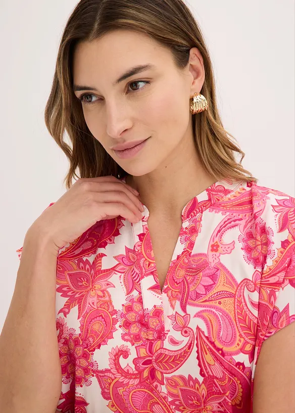 Camicetta a maniche corte in satin fluido, bonprix