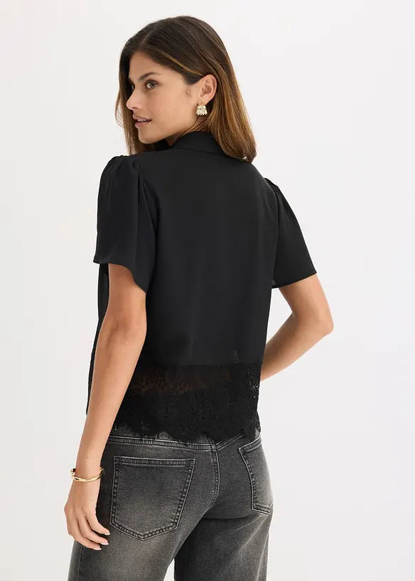 Blusa con pizzo, bonprix