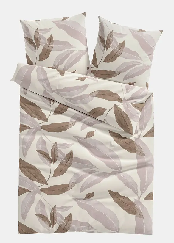 Biancheria da letto in misto cotone con fantasia a foglie, bonprix