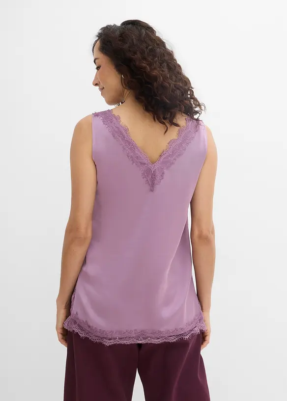Top in pizzo con scollo a V, bonprix