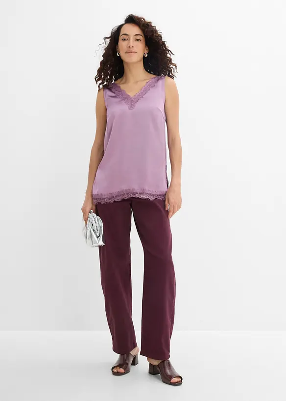 Top in pizzo con scollo a V, bonprix