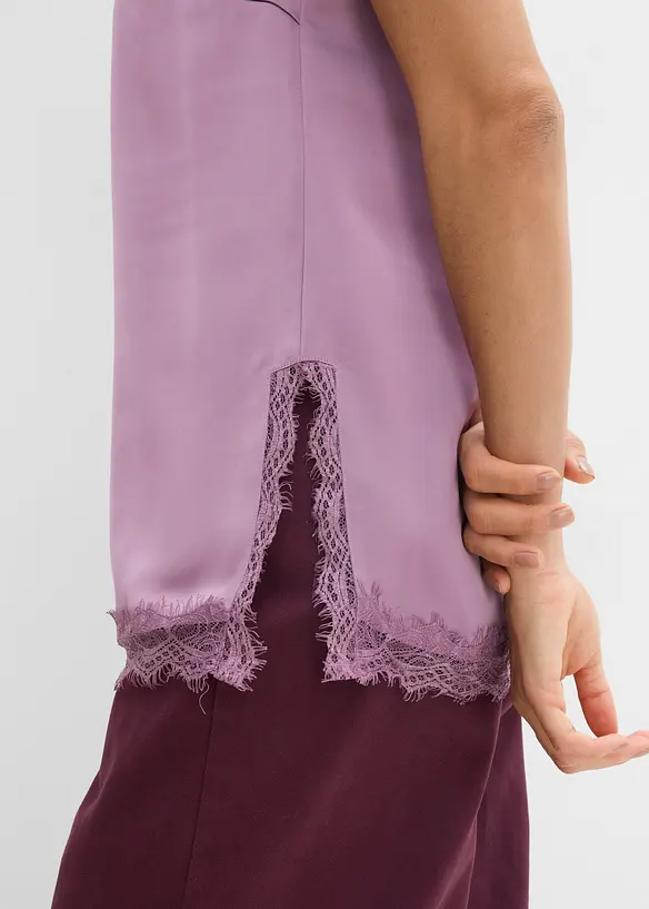 Top in pizzo con scollo a V, bonprix