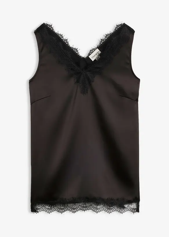 Top in pizzo con scollo a V, bonprix
