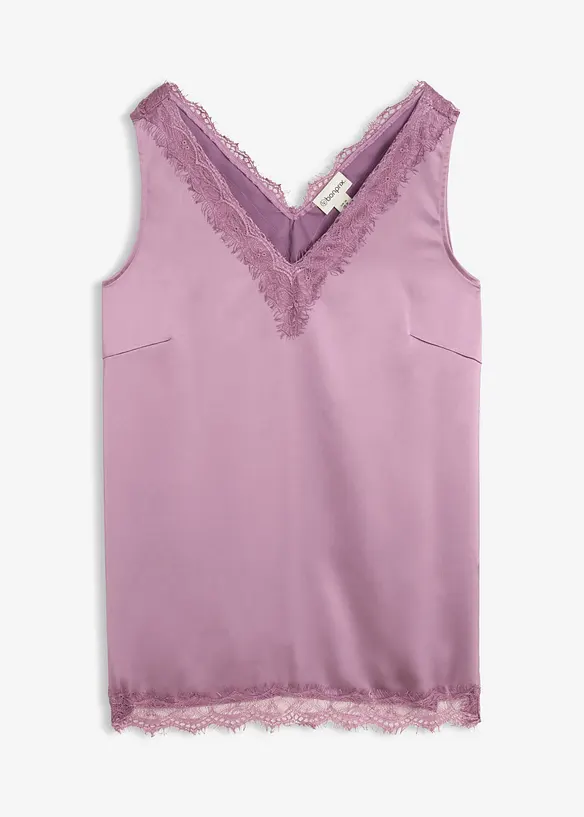Top in pizzo con scollo a V, bonprix