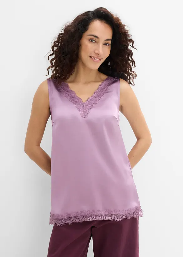 Top in pizzo con scollo a V, bonprix