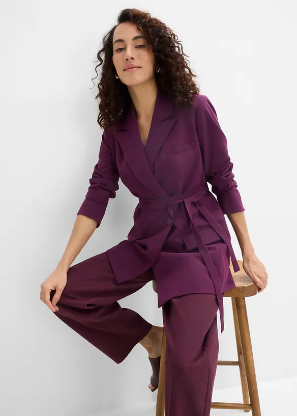 Blazer con cintura da annodare, bonprix