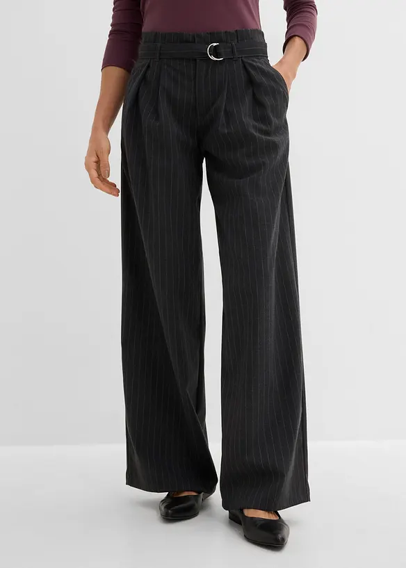Pantaloni larghi con pinces, bonprix