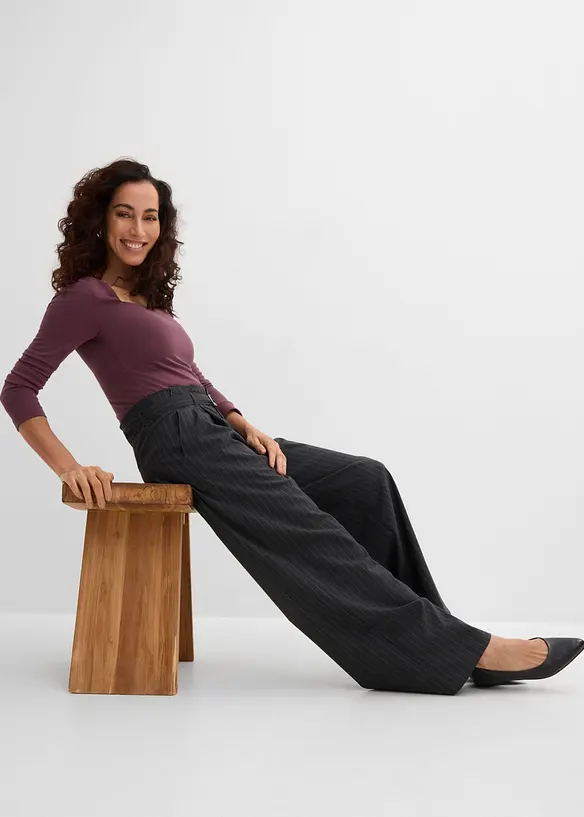 Pantaloni larghi con pinces, bonprix
