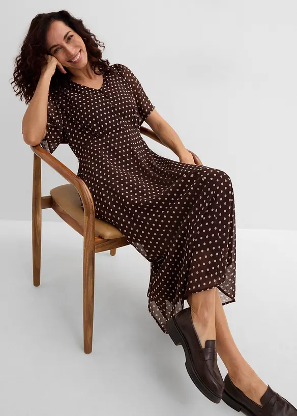 Abito midi in satin fluido, bonprix