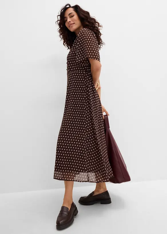 Abito midi in satin fluido, bonprix