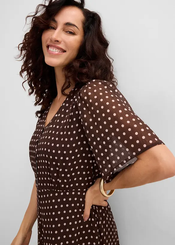 Abito midi in satin fluido, bonprix