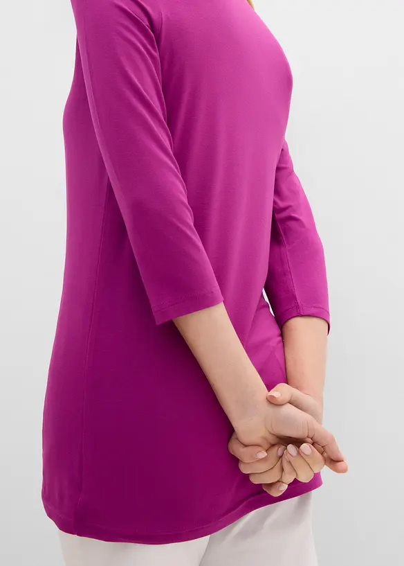 Maglia lunga in morbido misto viscosa con doppio strato frontale (pacco da 2), bonprix