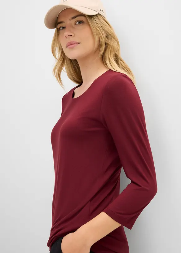 Maglia lunga in morbido misto viscosa con doppio strato frontale (pacco da 2), bonprix