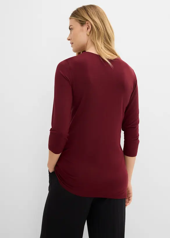 Maglia lunga in morbido misto viscosa con doppio strato frontale (pacco da 2), bonprix
