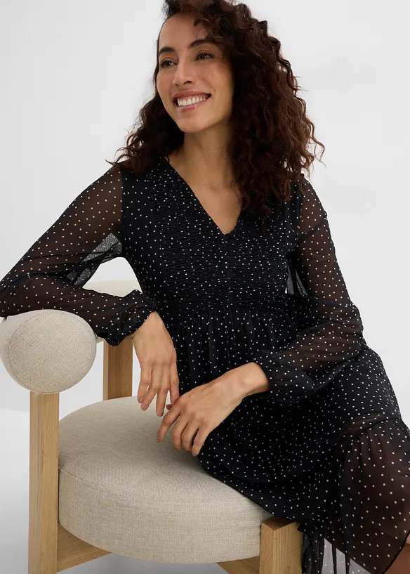 Abito in jersey con  fine mesh, bonprix