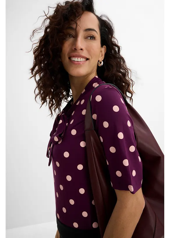 Maglia con fiocco al collo, bonprix