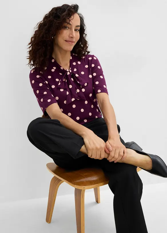 Maglia con fiocco al collo, bonprix