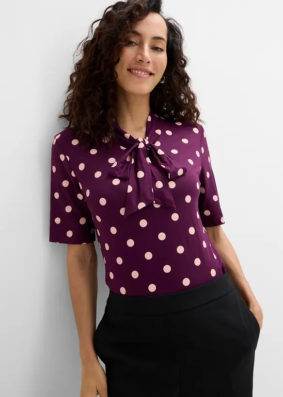 Maglia con fiocco al collo, bonprix