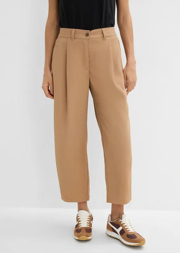 Pantaloni barrel in misto cotone ed elastan, bonprix