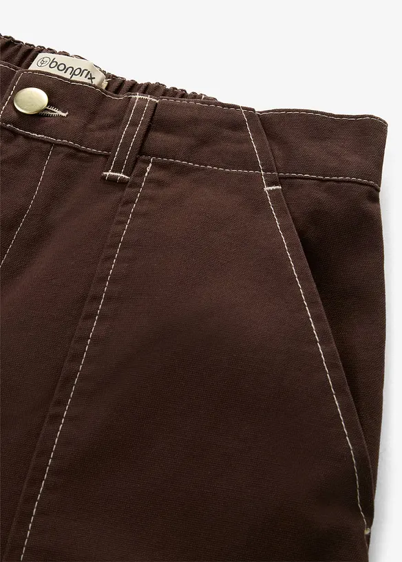 Pantaloni cropped in twill di puro cotone, bonprix