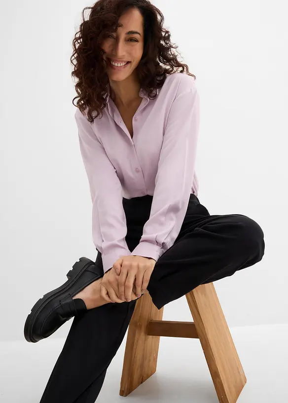 Pantaloni cropped con viscosa, bonprix