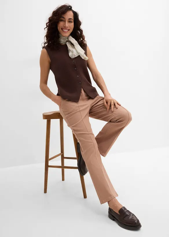 Pantaloni in twill di cotone elasticizzato, bonprix