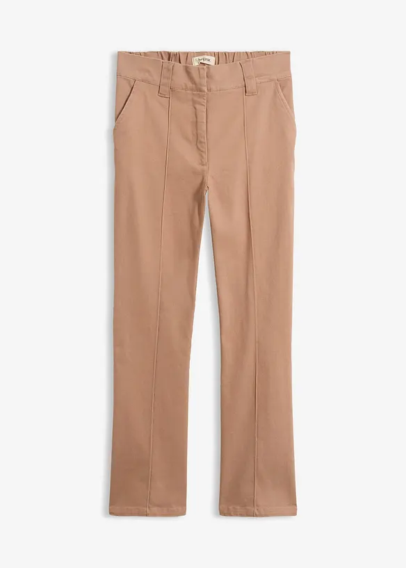 Pantaloni in twill di cotone elasticizzato, bonprix
