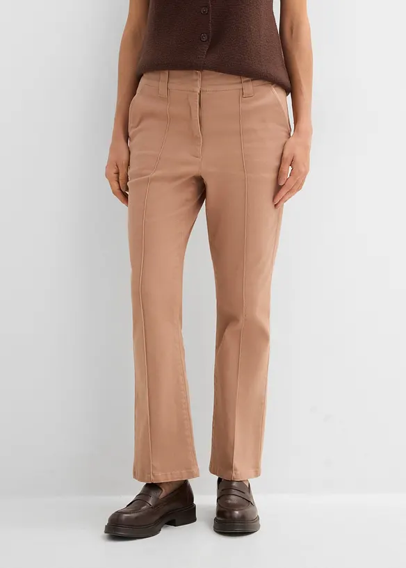Pantaloni in twill di cotone elasticizzato, bonprix