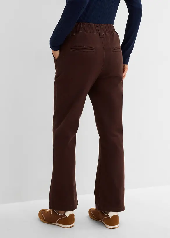 Pantaloni in twill di cotone elasticizzato, bonprix