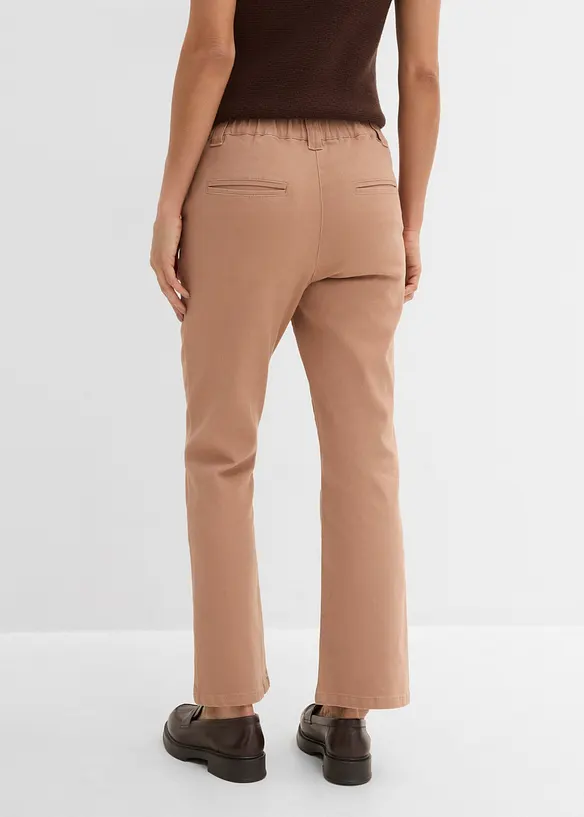 Pantaloni in twill di cotone elasticizzato, bonprix