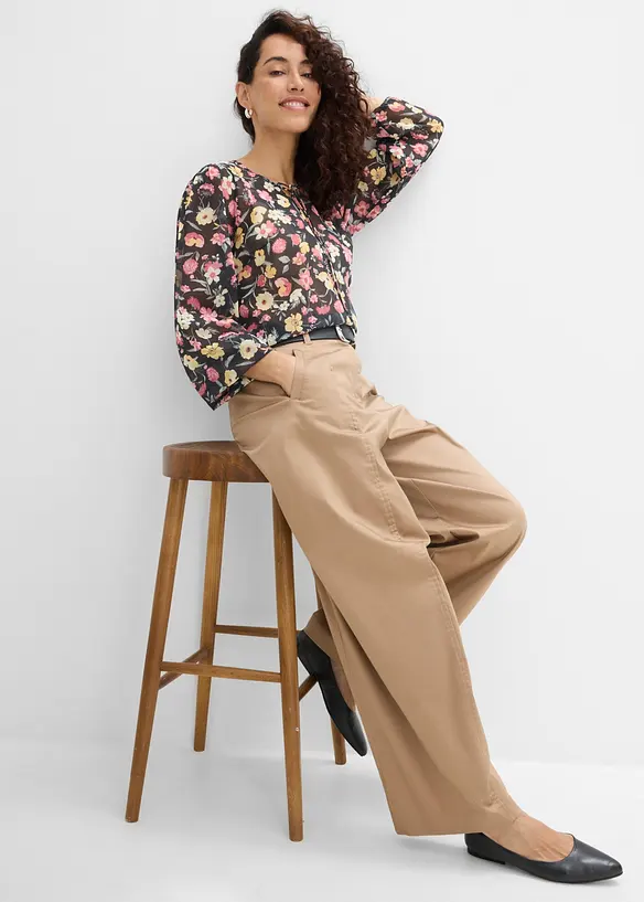 Pantaloni barrel in twill, bonprix