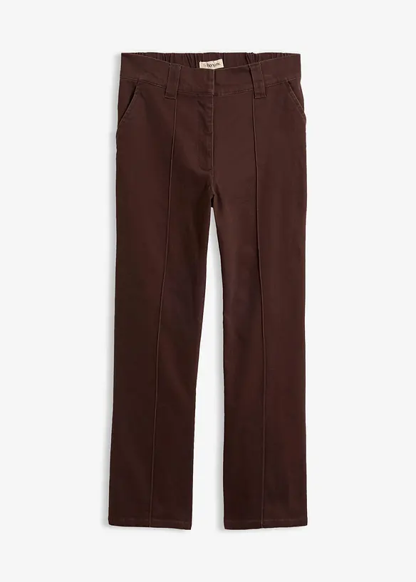 Pantaloni in twill di cotone elasticizzato, bonprix