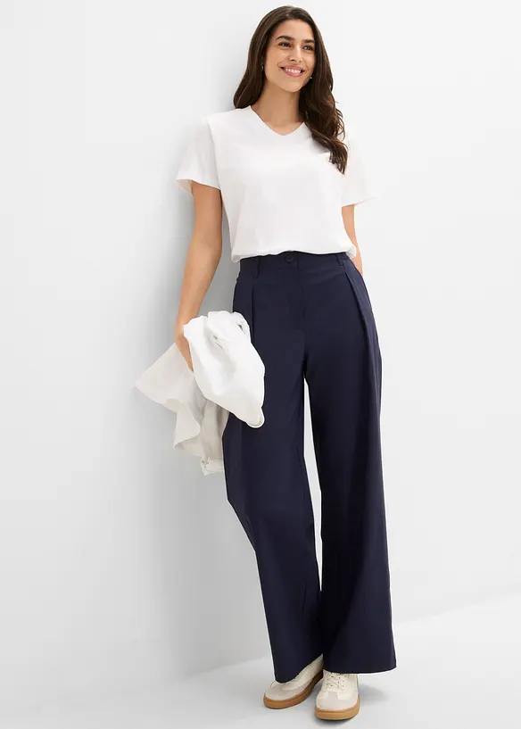 Pantaloni con pinces in bengalina elasticizzata, bonprix