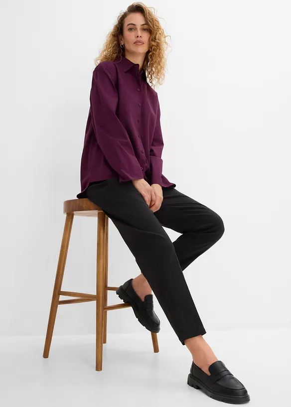 Pantaloni pancia piatta a sigaretta in bengalina elasticizzata, bonprix