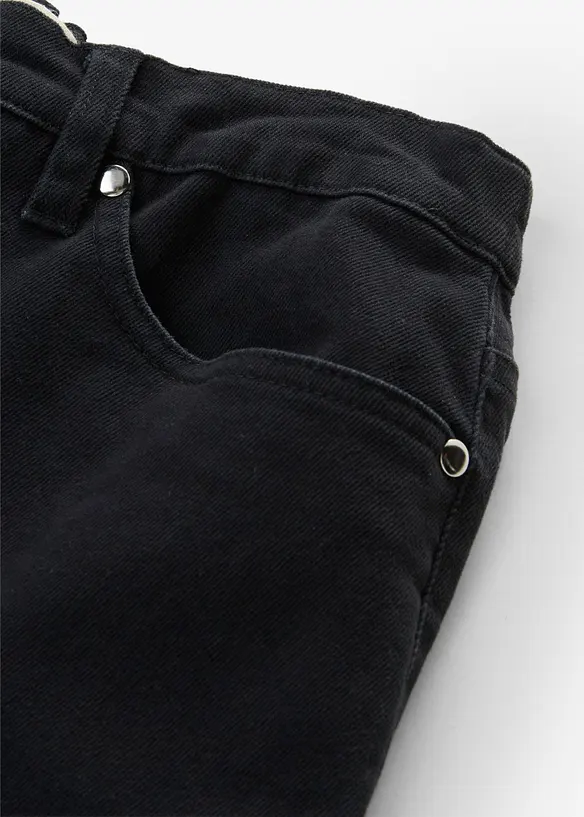 Pantaloni in twill a gamba larga e vita alta, bonprix