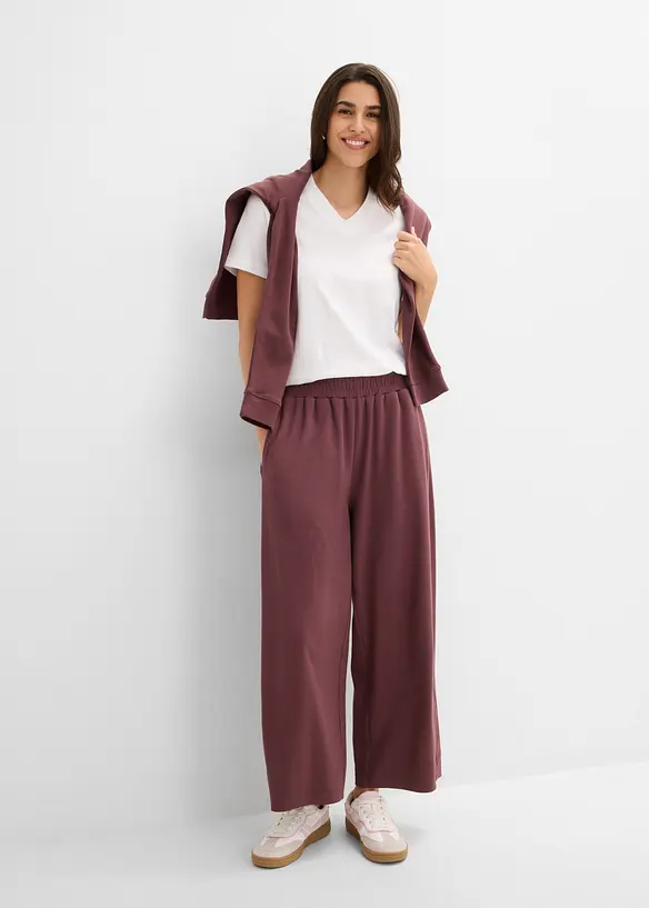 Pantaloni in jersey interlock di cotone., bonprix