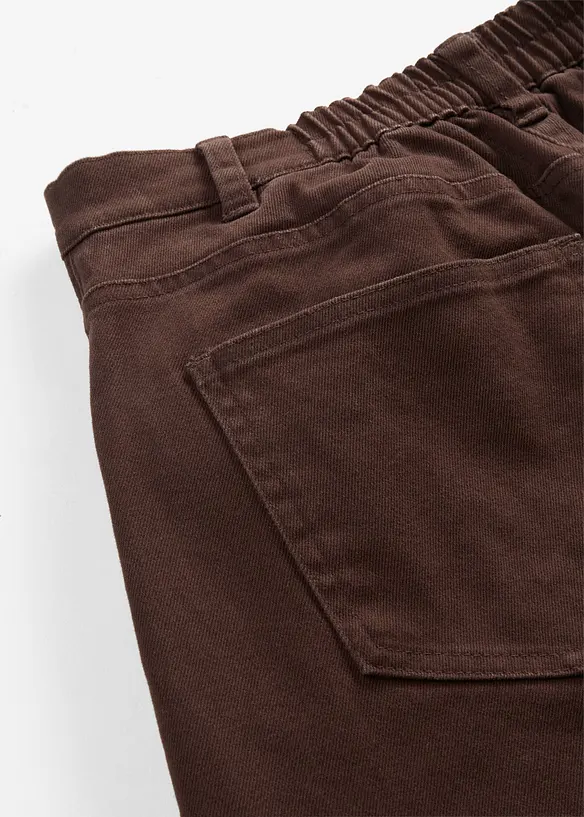 Pantaloni barrel a vita alta in twill, bonprix