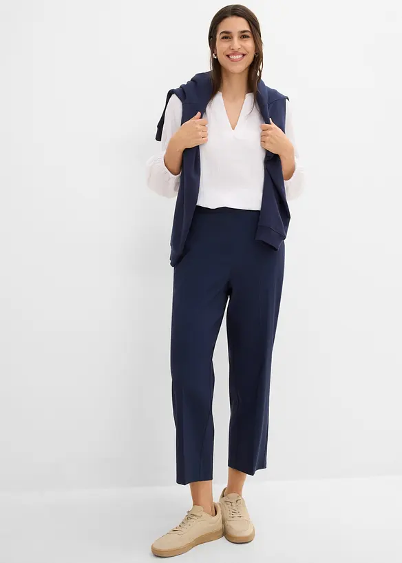 Pantaloni cropped in bengalina di misto viscosa, bonprix